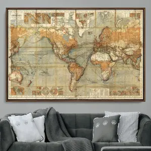 Push Pin World Map Canvas Print – Travel Tracker Wall Art