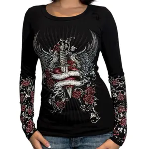 Mary Rhinestone Long Sleeve - Cotton