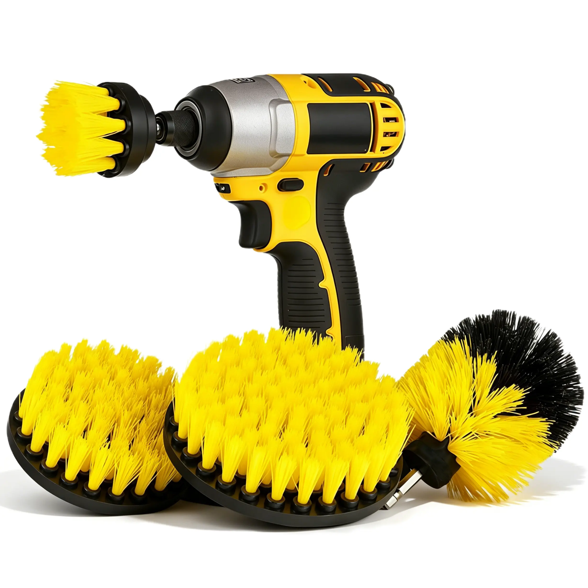 LMMAKE 1SET Drill Brush Attachment Kit, Multi-Purpose Car Wash Brushes, Rotary Detailing Brush Set, Car Carpet Cleaning Brushes for Wheels, Grout, Showers, Bathrooms, Floors