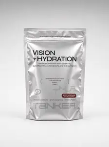 Tanker Vision + Hydration, Drink Mix with Electrolytes, Antioxidants, & Eye Nutrients - To Boost Hydration & Support Eye Health - Magnesium Malate, Glycinate, Lutein, Zeaxanthin, Bilberry, Vitamin A - Available in 2 Flavors, 20 Stick Packs