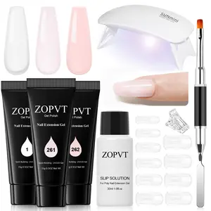 Nail Extension Gel Starter Kit with Tools Set & UV Lamp, 3 Colors Available, Perfect Gift for Women, Nail Care Essentials, Nails Kit Set