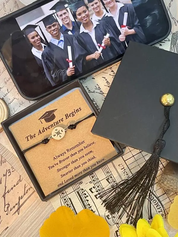 Graduation Gifts 2026 Compass Bracelets for Women Men Her Him, 5th Grade, 8th Grade, High School, Middle School, College, Master Degree, PhD