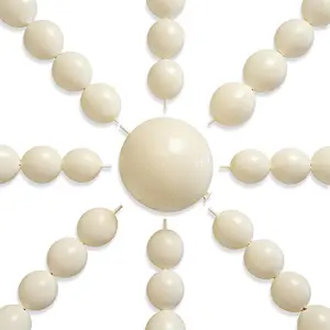 PartyWoo White Sand Linking Balloons 100pcs 6 Inch Off White Beige Cream Ivory Boho Link Balloons for Wedding Graduation Baby Shower Anniversary Engagement Birthday Party Decorations White-f12