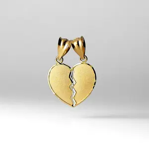 14K Gold Couple Breakable Heart Pendant - Model 415