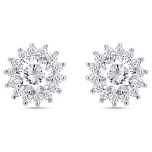 Flower Zirconia Stud Earrings jewelry for Women Sensitive Ears, Hypoallergenic Cute Pink And s925 Silver Snowflake Earrings Studs for Women stud fashion
