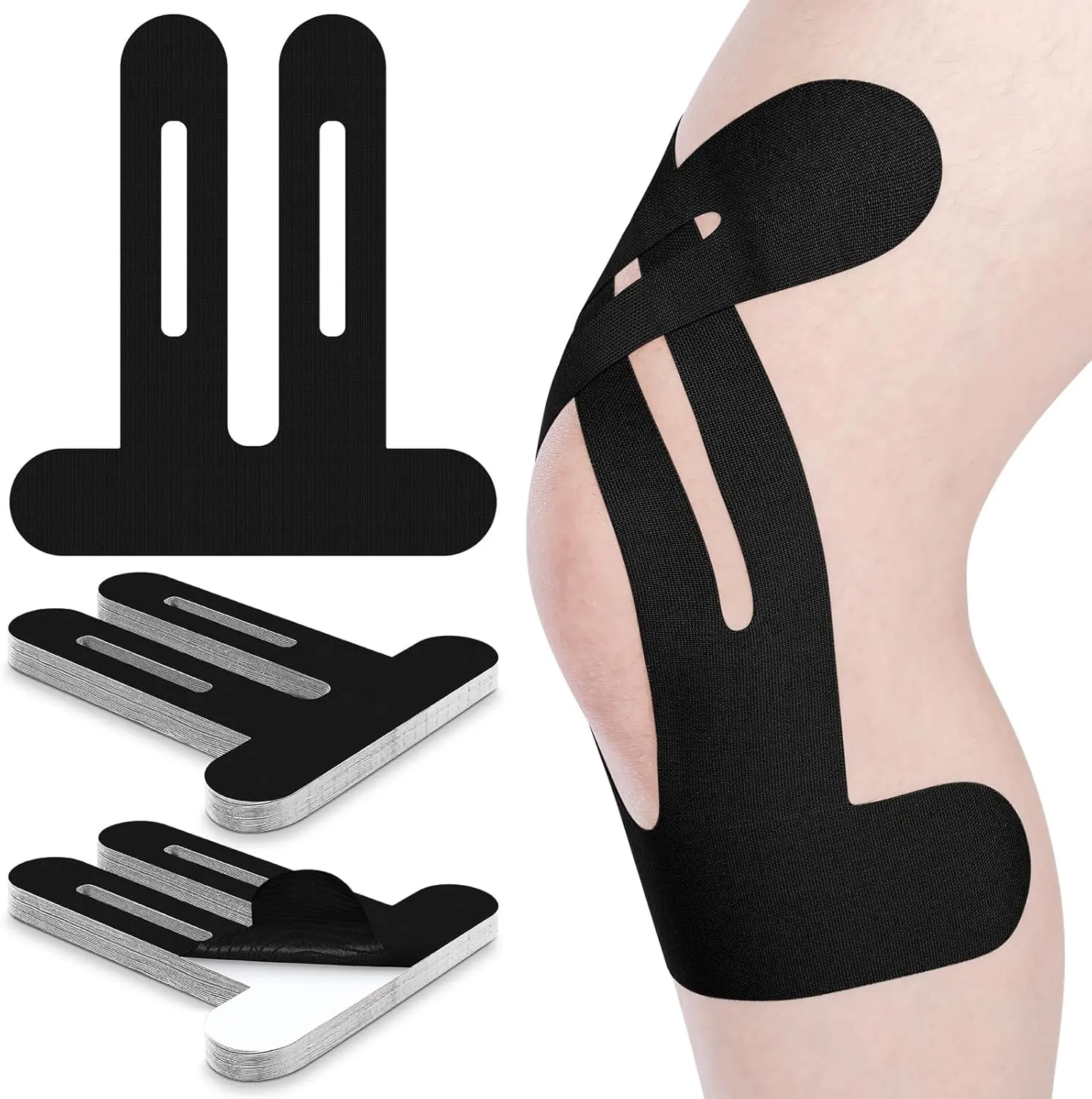 Summerwins Precut Kinesiology Tape (10PCS) for Men & Women - Waterproof Athletic Tape for Support, Breathable Waterproof Cotton Athletic Tape with Zoned Cut Joint Support for Running, Gym, All Seasons Youth Sports Use, Pre-Cut Strips, Peel-Off Strips