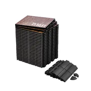 VEVOR Dance Floor Tiles, 12.4 x 12.4 in 25 Piece Interlocking Dance Flooring, Portable Dance Practice Floor with Cushioned Base  (Oak Wood Grain, 25 sq. ft/Box