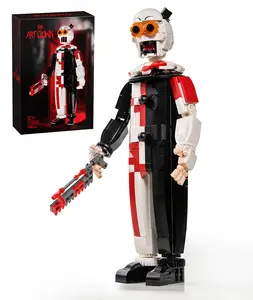 Sinister Carnival Clown Building Set for Adults, Creepy Horror Brick Art Display for Halloween, Collectible Dark Figure Decor Gift Idea