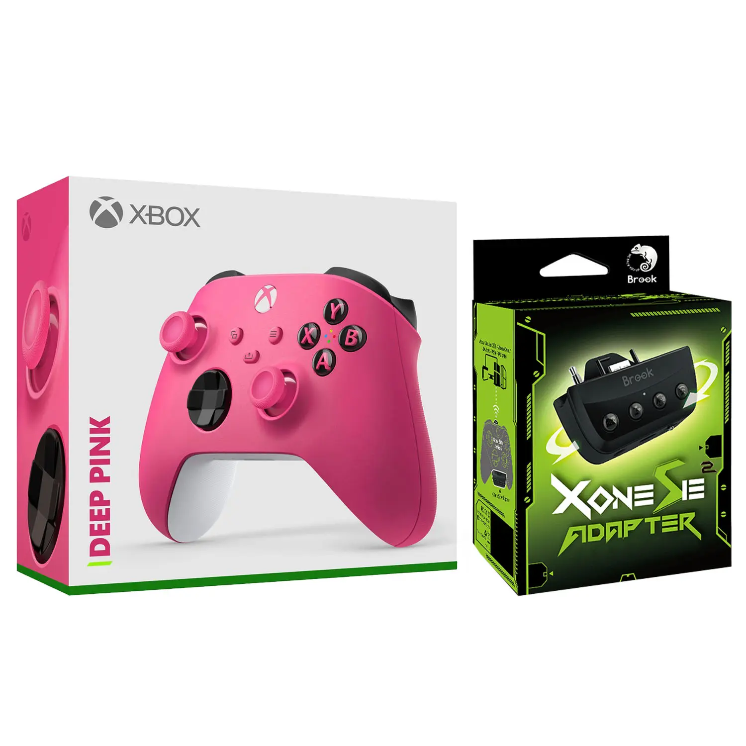 Xbox Wireless Controller with Xone SE 2 Controller Adapter Crossplay Converter for PS5, Switch 2 and PC - Deep Pink