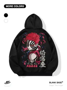 Demon Slayer Nezuko God of Death Printed Loose Hoodie, Pocketed Casual Breathable Sweatshirt, Unisex Sports Wear, Trendy