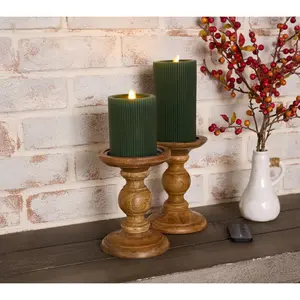 Martha Stewart Set of 2 Micro Ribbed Flameless Candles