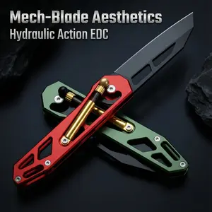 Mecha titanium-coated knife,streetfashion trend, lightweight, durable and high hardness,EDC folding knife, outdoor camping & daily carrying Edc Multi Tools