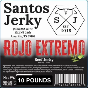 Santos Jerky ROJO EXTREMO 10 POUND BAG