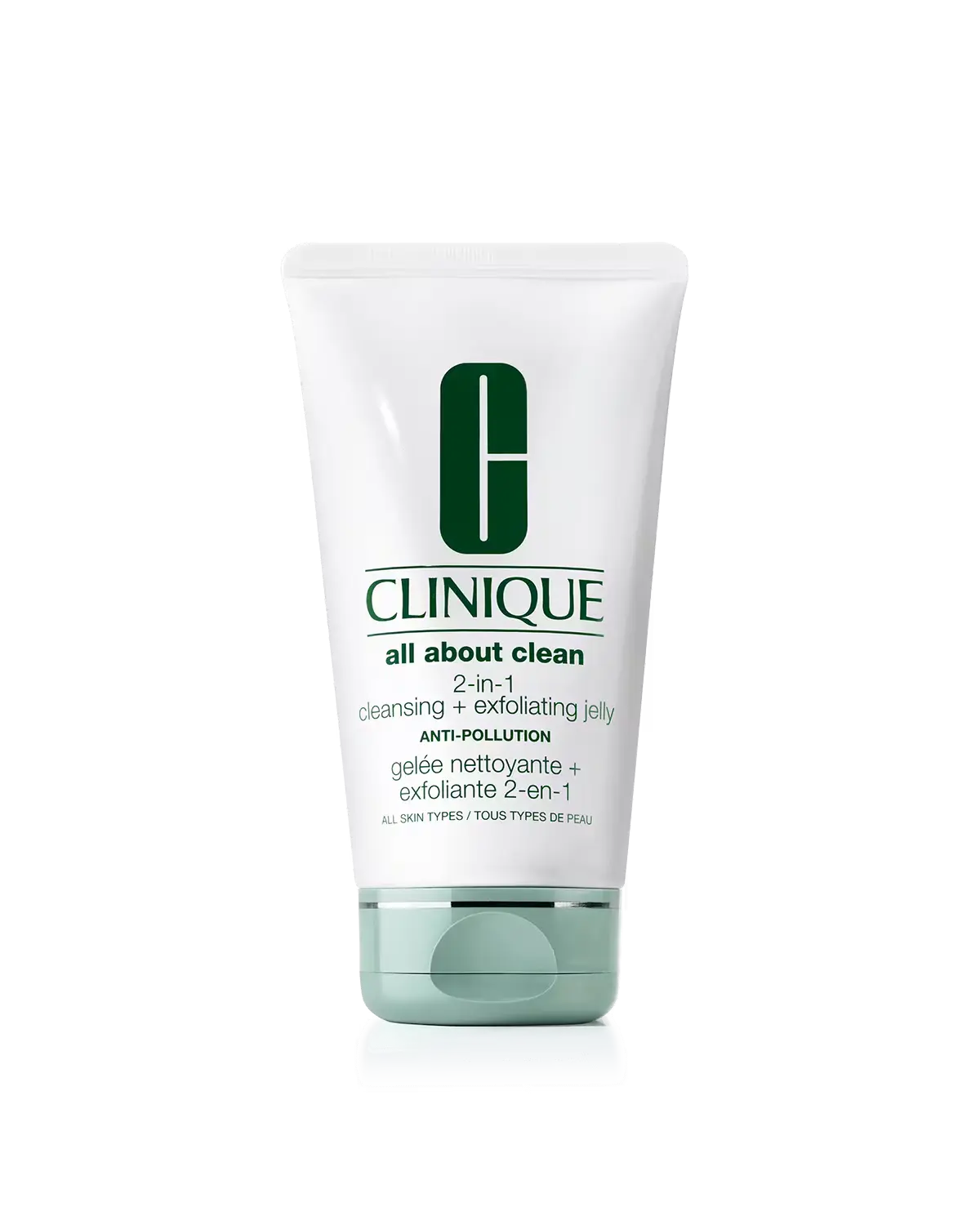 Clinique All About Clean 2-in-1 Cleansing + Exfoliating Jelly | Deep-Cleaning | Smooth | Sensitive Skin | Salicylic Acid + Bamboo Beads