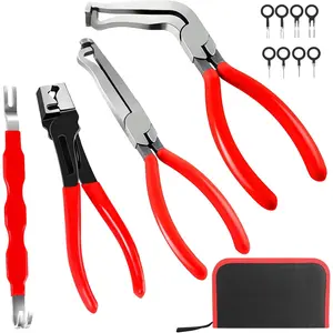4 Pieces Electrical Disconnect Pliers for Cars, Electrical Connector Separator Tool and Automotive Electrical Connector Disconnect Pliers,Fuel Line Petrol Clip (Red 4 PCS)