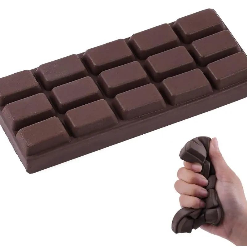 Slow Rebound Chocolate Bar Soft Toy, Realistic Chocolate Squeeze Toy, Plush Elastic Stress Relief, Perfect for Relaxation and Parties, Stretchy Squishies, Slow Rising Squishy