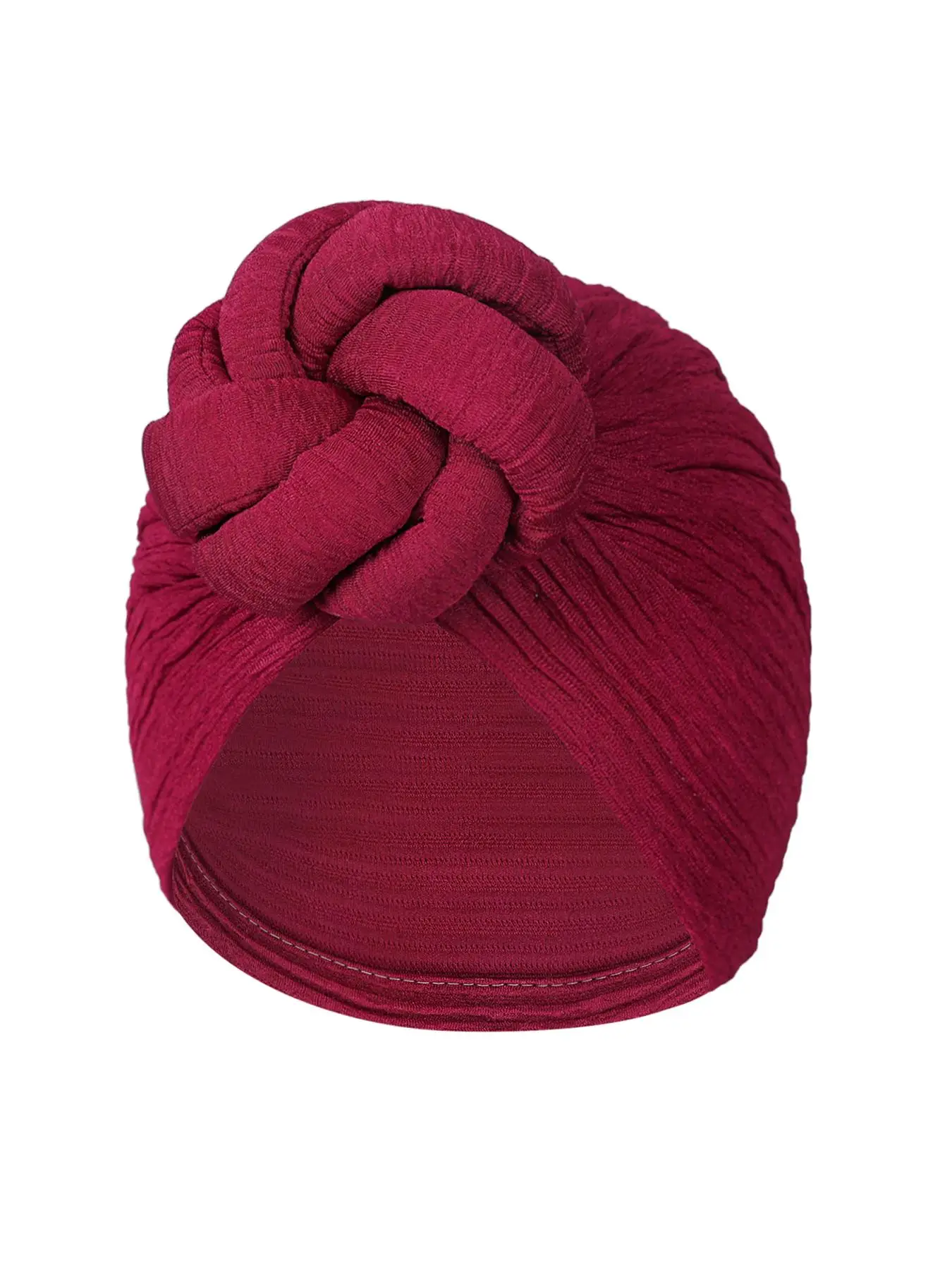 Women's Simple Style Plain Color Turban Hat, Casual Trendy Beanie, Comfortable and Breathable Knot Design Turban Hat, Fashionable Clothes Accessories