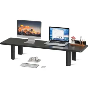 suptek Dual Monitor Stand Riser, 32.28Inch Large Monitor Stands for 2 Monitors, Computer Monitor Stand, Wooden Desktop Oraganizer Shelf for Office Desk Computer,TV,Laptop