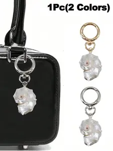 Asymmetric Natural Shell Conch Keychain, Elegant Ocean Style Shell Bag Charm, Beach Summer Fashion Jewelry Accessory, Perfect Gift, Keychain for Bags