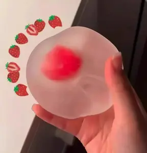 Strawberry Mochi Balls, Coconut Oil Squishy, Slow-Rebound Squeeze Ball Toys, Soft Squishy for Office, School, and Home Stress Relief - Also the Perfect Gift for Family, Friends, and Loved Ones for Halloween, Thanksgiving, Easter, and the New Year