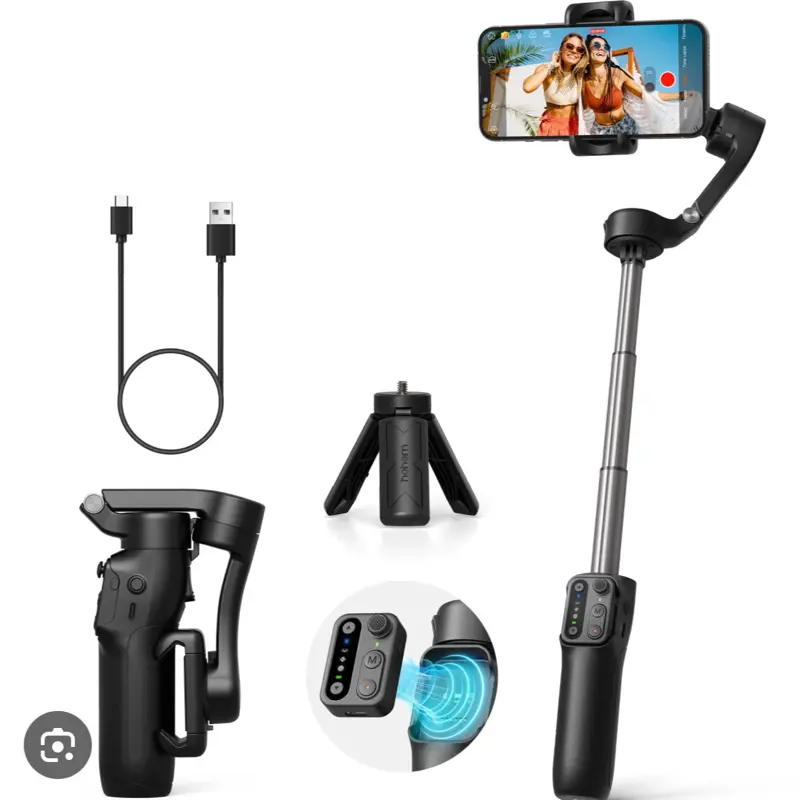 hohem iSteady X3 SE Gimbal Stabilizer for iPhone & Android, Smartphone Foldable Gimbal with Detachable Remote Control, Portable Foldable 3- Axis Phone Gimbal for Android & iPhone17 series, Ideal for Travel Vlogg