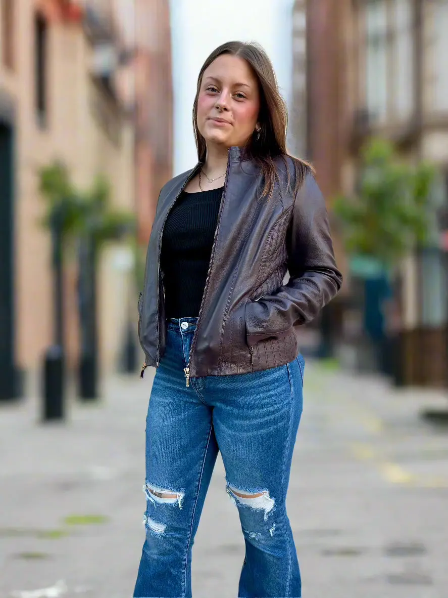 Scully Women's Eggplant Maroon Leather Jacket L1084