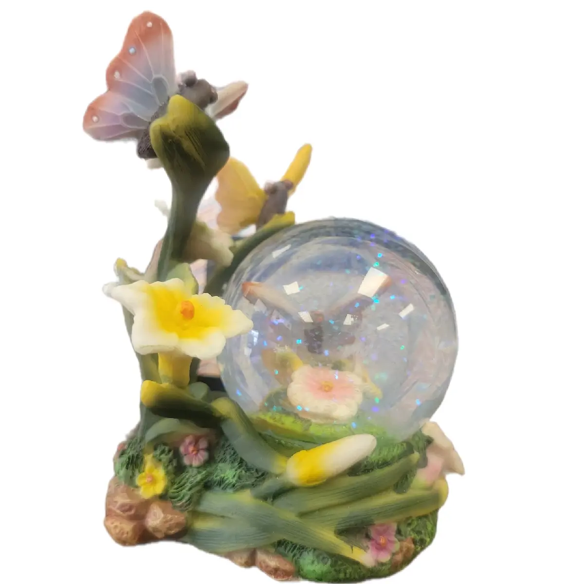 5" Ceramic Butterfly Glitter Snow Globe for Home or Office Decor - Perfect for Any Occasion
