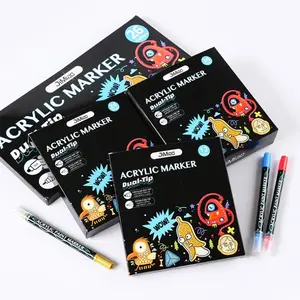 Double-Headed Acrylic Marker Set, Polka Dot Bubble Pen for Kids & Students, Handwriting Markers, Colorful Doodle Highlighter Pens, Art Pen Marker, Artist Drawing Pen