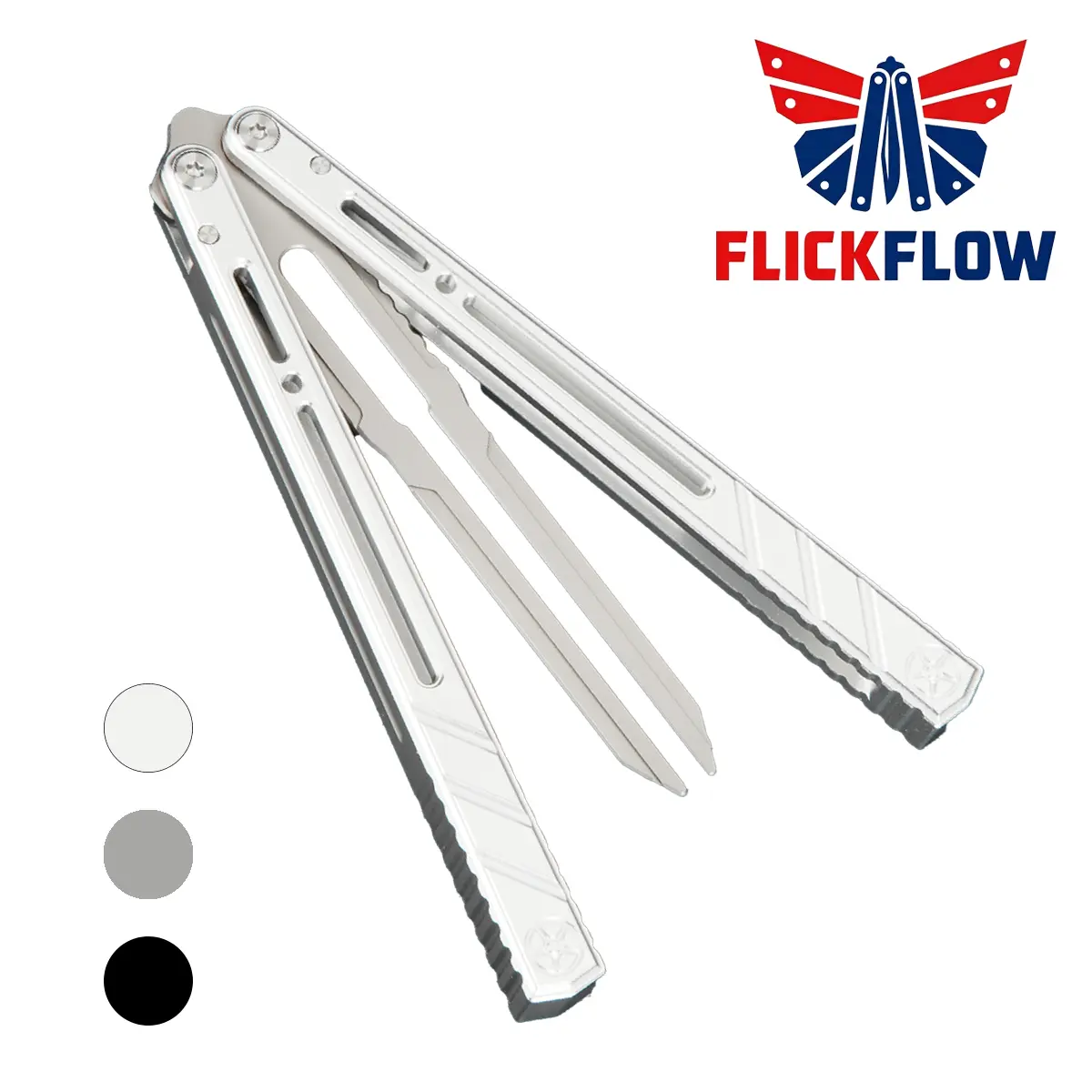Balisong Flip Advanced Safety Trainer - 6061 Aluminum Alloy Handle, Non-Slip Design, Stainless Steel Accents, Safety First, Skill Training, Firm Hold, Collectors' Gifts for Advanced Practitioners (Model FF801), Blade-Free