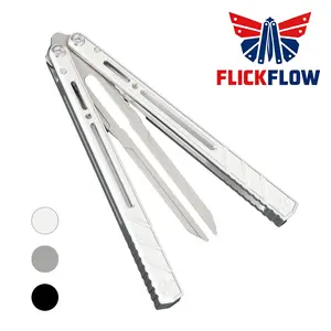 Balisong Flip Advanced Training Device Essential for Skill Enhancement Blade-Free Safety Trainer 6061 Aluminum Alloy Handle Non-Slip Design Suitable for Advanced Practitioners and Collectors High-Quality Collectible FF801