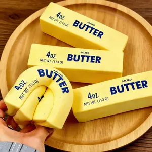 New ultra-soft, milky-scented, slow-rebound butter bar stress-relief squeeze toy; realistic food-shaped stress-relief toy; milky-scented soft rubber toy