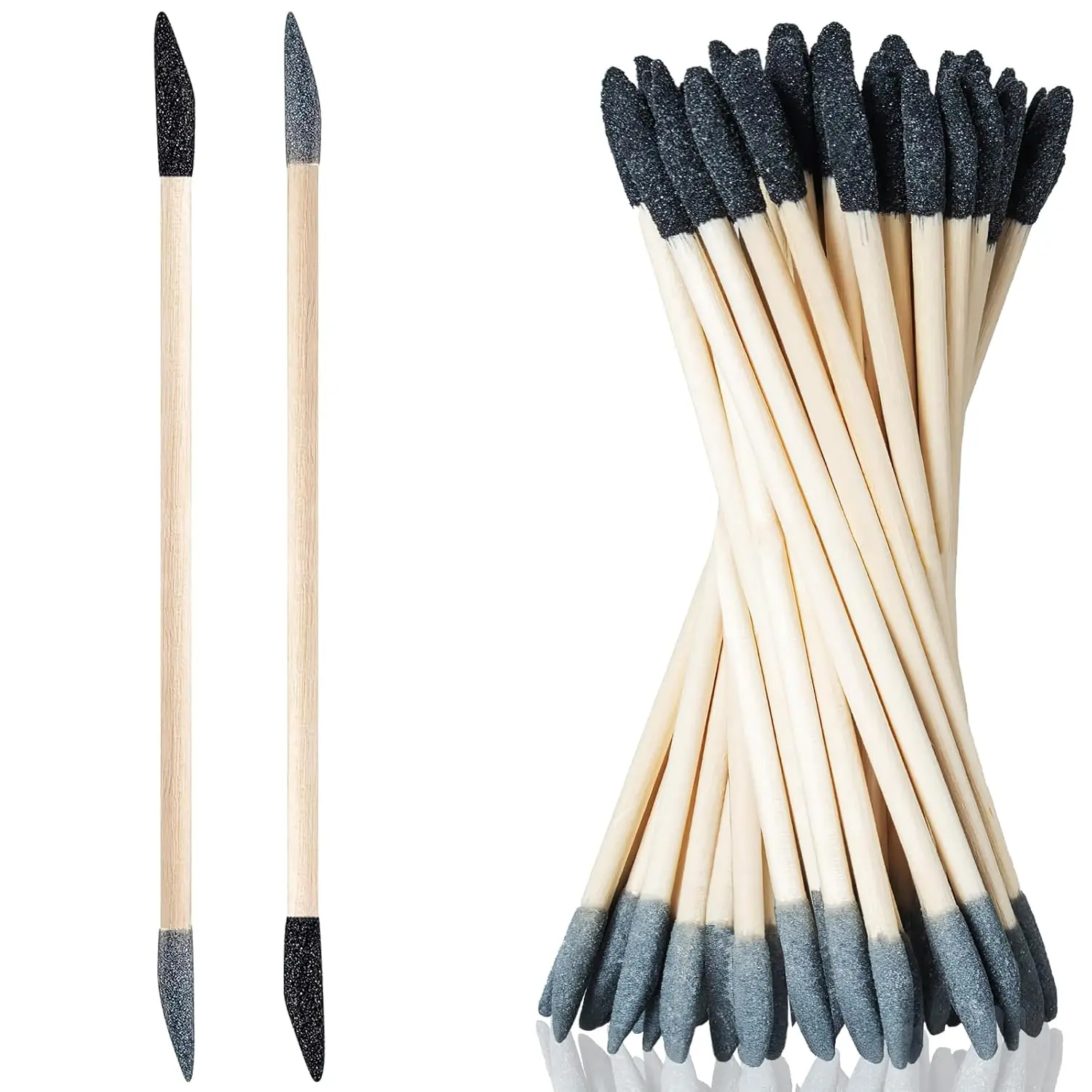 50 Pack Sanding Sticks, Double End Matchsticks Sanding Sticks for Plastic Models, Fine Detailing Sanding Tools for Tight Spaces , 150&280 Grit, 5.4 x 0.2 Inch