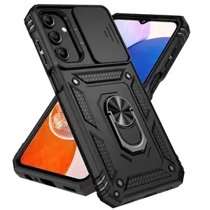 Slide Camera Lens Grade Armor Phone Case For Samsung Galaxy A73 A72 A56 A54 A36 A16 A15 A25 A35 A55 5G Holder Ring Stand Cover