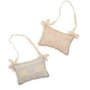 Thank Heaven Embroidered Pillow Door Hanger Décor
