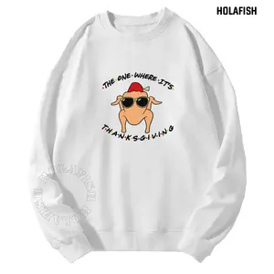 Holafish Women's Thanksgiving Graphic Sweatshirt, Cotton Polyester Blend Soft Fleece, Unique Retro Thankful Print Fall Shirt, Cozy Holiday Wear for Thanksgiving, Grateful Gift for Her