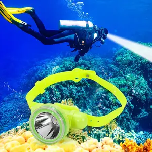 IPX8 Waterproof Rechargeable Diving Headlamp 3 Modes Underwater Flashlight with Spring Magnetic Switch, Quick Charge 10 Hours Runtime Scuba Dive Light with Battery & Charger White Light