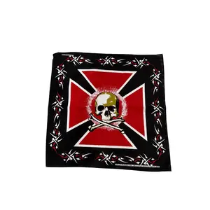 22 inch bandanas 100% cotton skull design flame