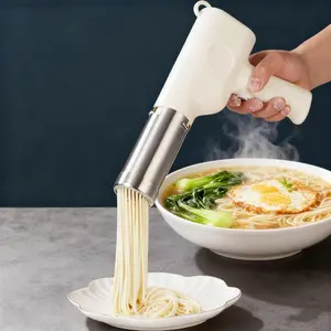 Electric Noodle Maker Portable Pasta Maker Machine With 5-In-1 Cordless Stainless Steel Mold Easy Homemade Noodles in Seconds Kitchen Utensils Set Detachable SquareXXGlobalBasket8
