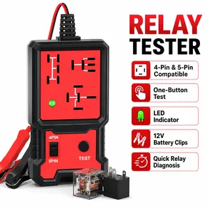 Voltage Tester Car Electronic Relay Tester Automotive Battery Testing Tool Automotive Relay Tester Indicator Light Universal 12V Accessories Load Tester Brake Fluid Tester Power Probe Tester Automotive Circuit Tester Automotive Diagnostic Tools Battery Te