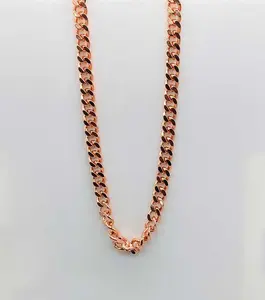Copper Cuban Link Chain Necklace 24 Inch