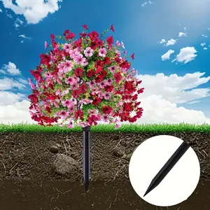 1pcs Artificial Fake Flowers Plants for Outdoors Decor, Planter Pot Front Porch Garden Patio Decoration, Durable Outdoor Planting Solution