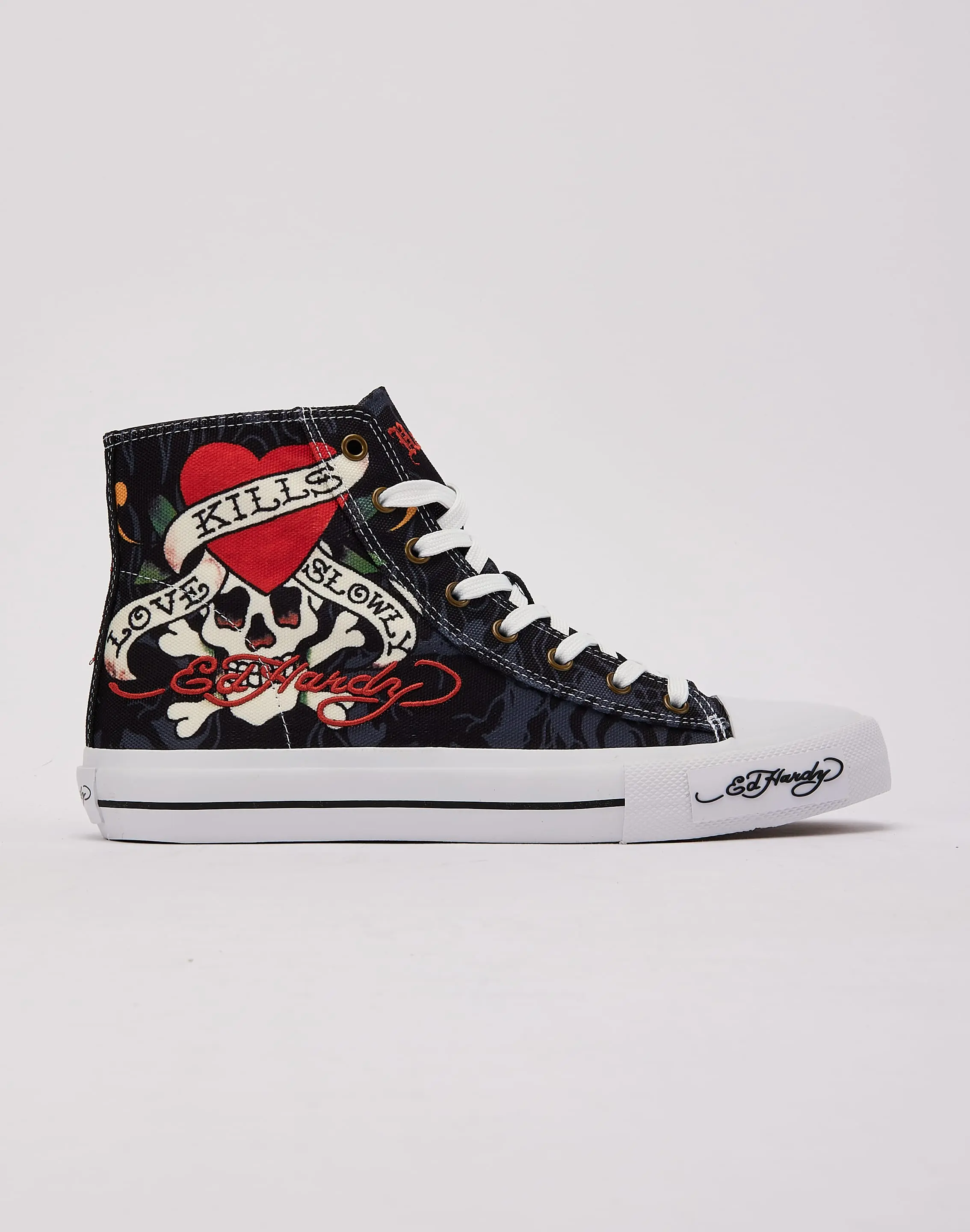 Mens Ed Hardy Heart Skull Hi Mens Ed Hardy Heart Skull Hi