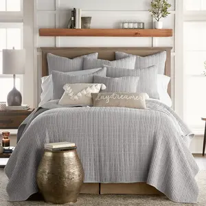 Levtex Home - Mills Waffle  - Full/Queen Quilt Set - Grey Cotton Waffle - Quilt Size (88 x 92in.), Sham Size (26 x 20in.)