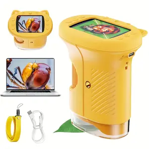 Portable USB Microscope Camera, 2.4 Inch, 2mp, 8 LED Lights, Mini Pocket Handheld Magnifier, Kids Science Learning Tool, Christmas Gift