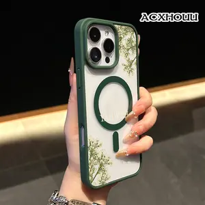 Magnetic Protective Case for iPhone 16 E Pro Max 15 Plus 14 13 12 11 XS XR, Vintage White Floral Yahweh Art Vibes | Shockproof, Aesthetic, Silicone, Lightweight, and Scratch Resistant