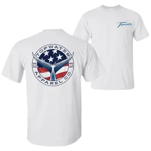 Topwater American Flag Whale Tail T-Shirt, Vintage Coastal Graphic Tee, Soft Cotton Shirt, Nautical Fishing Lifestyle Apparel for Men & Women, Outdoor Adventure Gift
