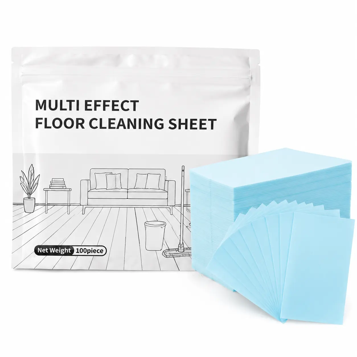 100-Pack Gardenia Scented Pre-Dosed Floor Cleaner Tablets - Antibacterial, Deodorizing Multi-Purpose Stain Remover for Hardwood, Laminate, Tile, Matte Plastic Sheet, RV Walls Home Daily Use (Box Included), Pre-Dosed Floor Cleaners