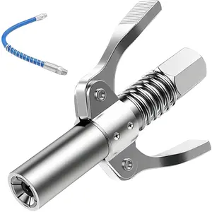 Oil gun 10000 PSI quick lock connector with 12 inch flexible hose (suitable for all 1/8 inch NPT) high flow nozzle