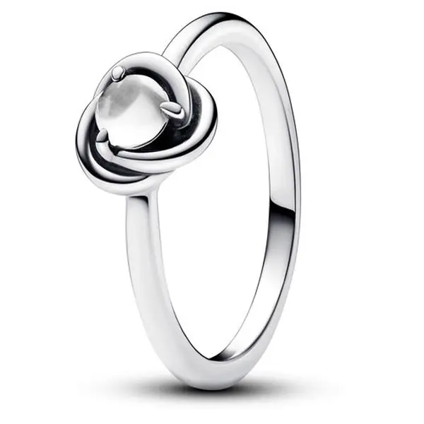 Pandora April Birthstone Eternity Circle Ring 192993C04-56, Eternity Ring, Adults, Eternal Love, Cabochon Stone, Infinity Pattern, One Claw-Set Stone