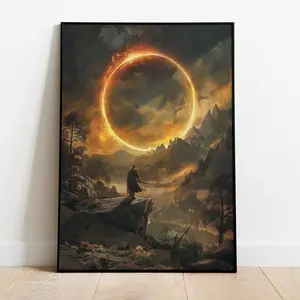 Fantasy Game Inspired Oil Painting Print - Elden Ring, Dark Souls & Bloodborne Wall Art, - Perfect For Game Room Decor!